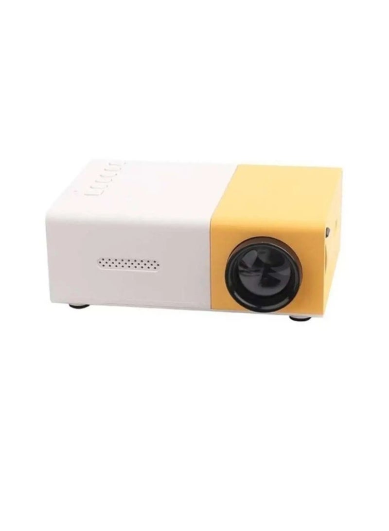 Mini Projector Ful HD 1080P LED Projector Home Cinema Theater - Hligh Resolution LED Projector with JSB, SD, AV, HDMI Slots - Compact, Portable, and Stylish (Yellow) - Image 4
