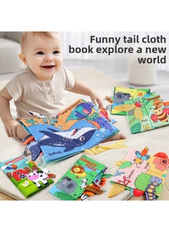 Generic Infant Early Childhood Education Tail Cloth Book Marine Farm Insect Animal With Tooth Gum Tear Cloth Book Toy-color:054-3B Farm Animal Tail Cloth Book  - Image 2