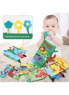 Generic Infant Early Childhood Education Tail Cloth Book Marine Farm Insect Animal With Tooth Gum Tear Cloth Book Toy-color:054-3B Farm Animal Tail Cloth Book  - Image 3