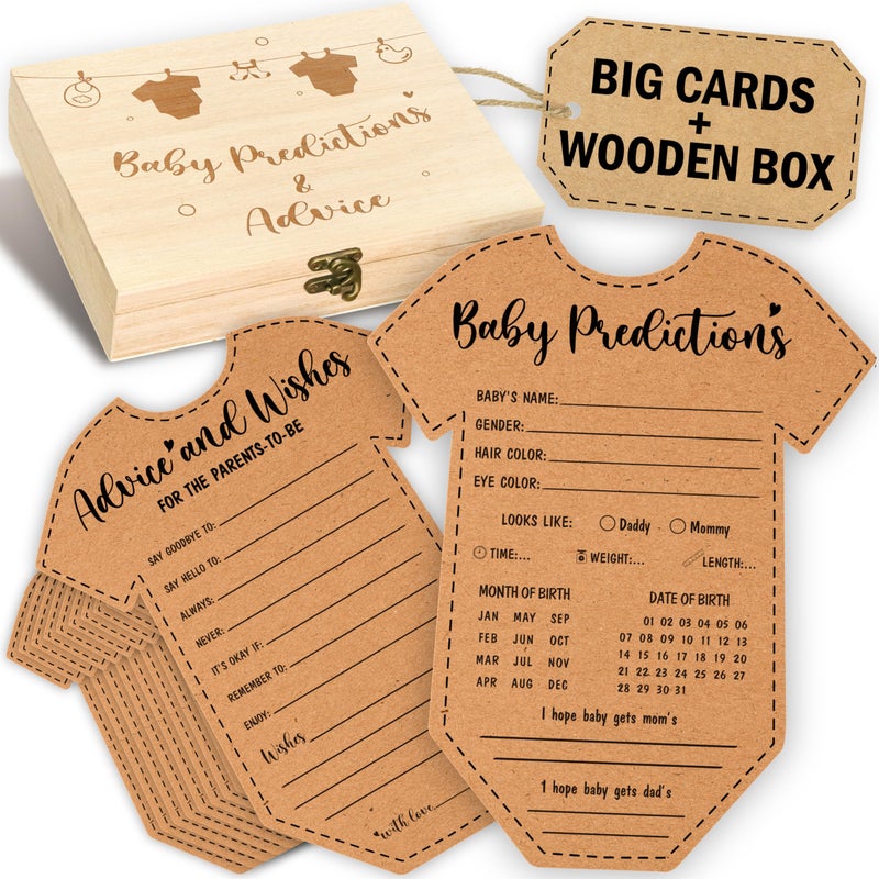 Stofinity Baby Prediction Cards for Baby Shower Games Gender Neutral  Boho Baby Shower Advice Cards for Parents To Be Fun Guessing Games Activities 5x7