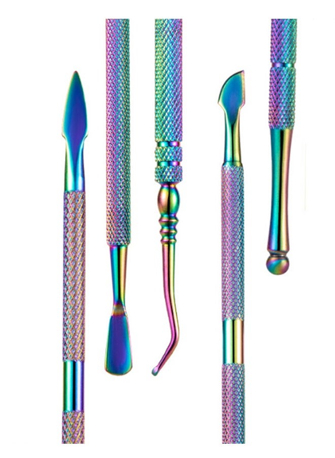 7 Piece Nippers Pusher Manicure Tool Kit, Cuticle Nippers and Ingrown Toenail File, Triangle Nail Polish Remover Cuticle Pusher Trimmer