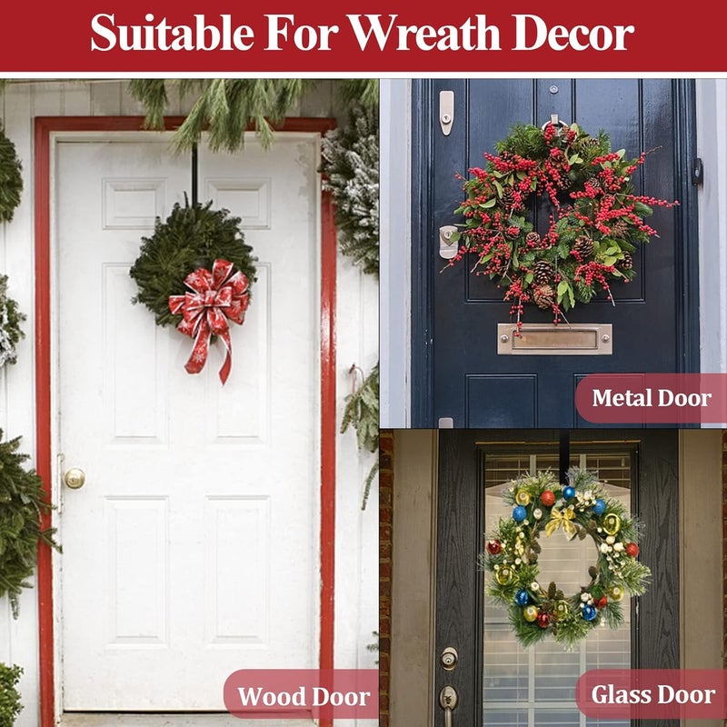 ZMCINER GP Life Wreath Hanger for Front Door, Adjustable from 15 to 25 Inches Hanger, 20 lbs Larger Door Upgrade Christmas Fall Wreaths Decorations Hook (Black) - Image 3