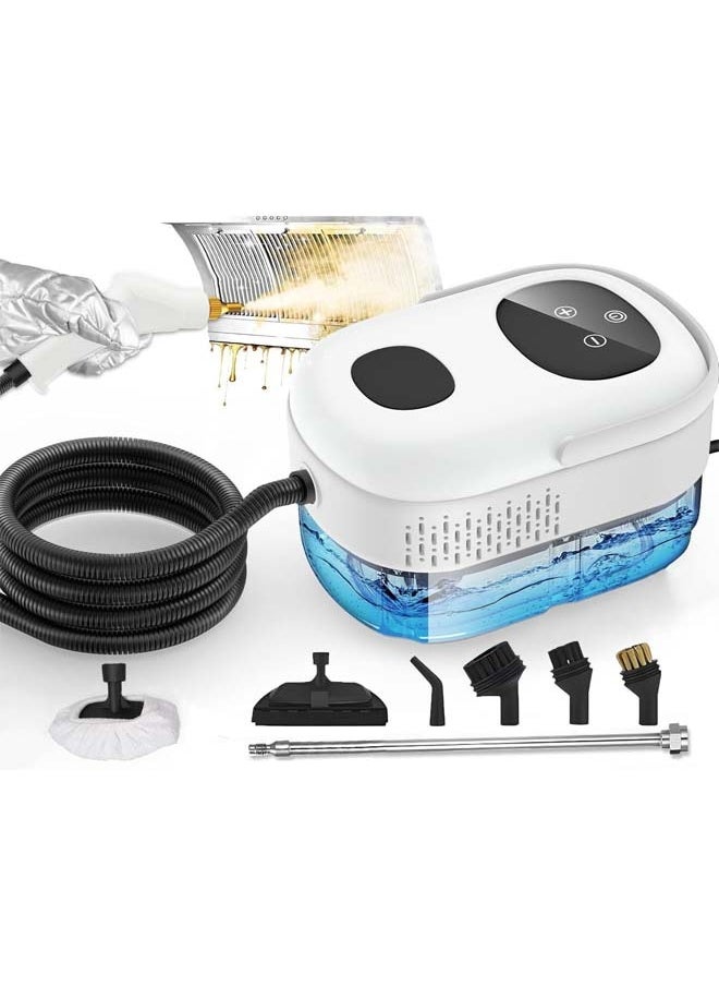L&E Handheld Steam Cleaner, High Pressure Multipurpose Steamer,2500W|1000ML, 10S Fast Heat-Up 6 Gears Adjustment,With Brushes,Glass Scraper,for Car,Furniture and Tile (Withe)  - Image 1