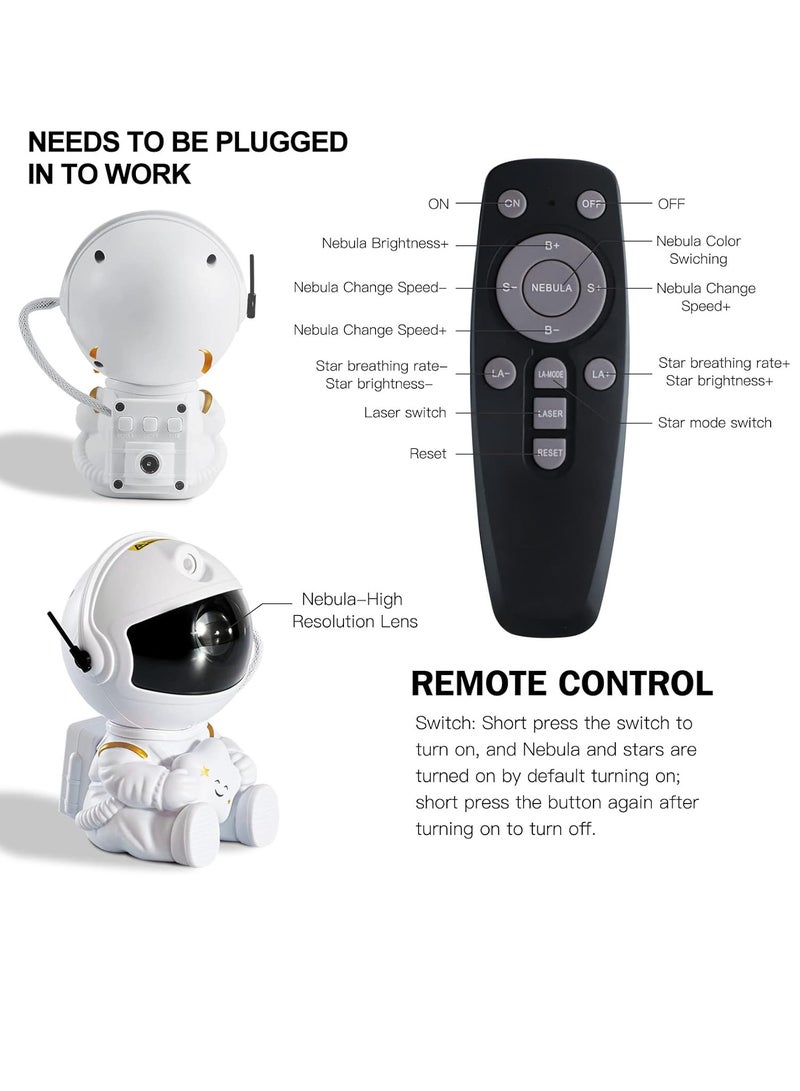 ELTRAZONE Star Projector Astronaut Galaxy Light Projector, Kids Room Decor Aesthetic, Tiktok Nebula Night Lights, Remote Control and 360°Rotation Magnetic Head, Star Lights for Bedroom, Gaming Room Decor - Image 4