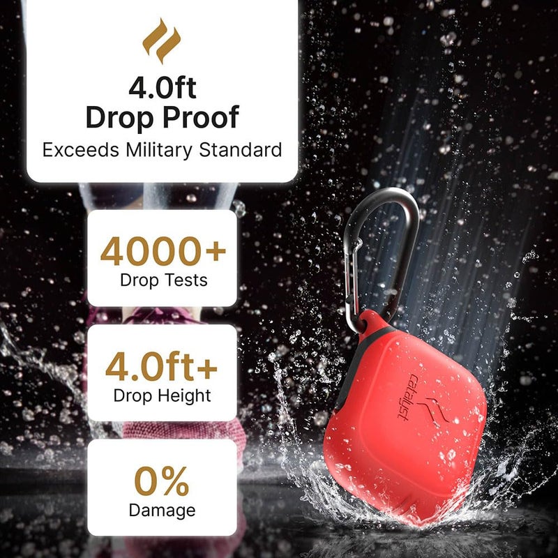 Catalyst Waterproof Case for AirPods Pro 2nd Generation and AirPods Pro 1st Generation - Wireless and USB-C Charging Compatible, One Piece Design, High Drop Protection Case with Carabiner - Image 3