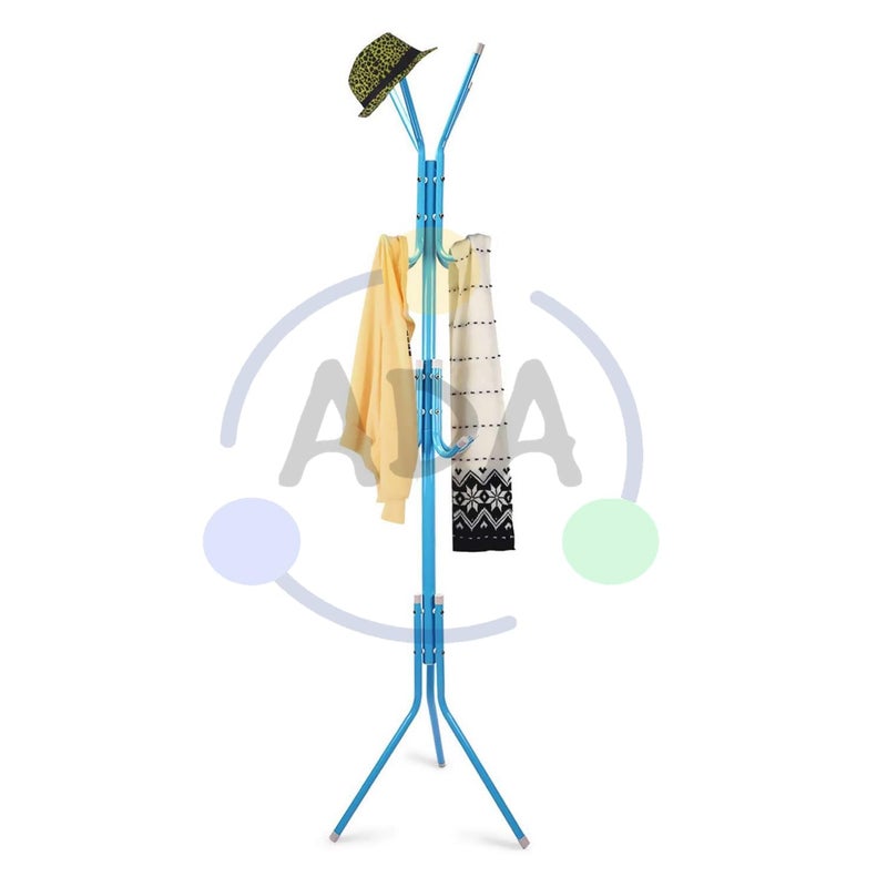 ADA Wrought Iron Coat Rack Hanger Creative Fashion Bedroom for Hanging Clothes Shelves, Wrought Iron Racks Standing Coat Rack (Blue) - Image 2