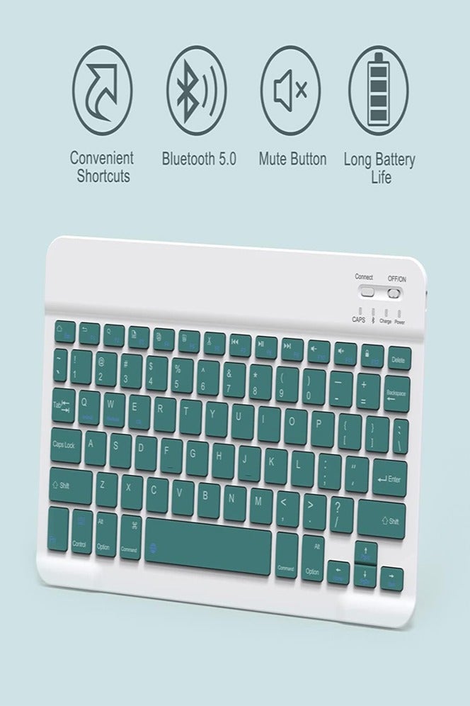 Keyboard Case Compatible with Samsung Galaxy Tab S10 FE Plus 13.1 inch 2025 SMX620 X626B Slim PU Cover Detachable Wireless Keyboard Green - Image 4