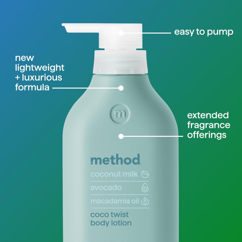 Method Body Lotion, Coco Twist, Coconut Milk, Avocado + Macadamia Oil notes, 14 oz, 24 Hours of Moisture, 14 oz - Image 3