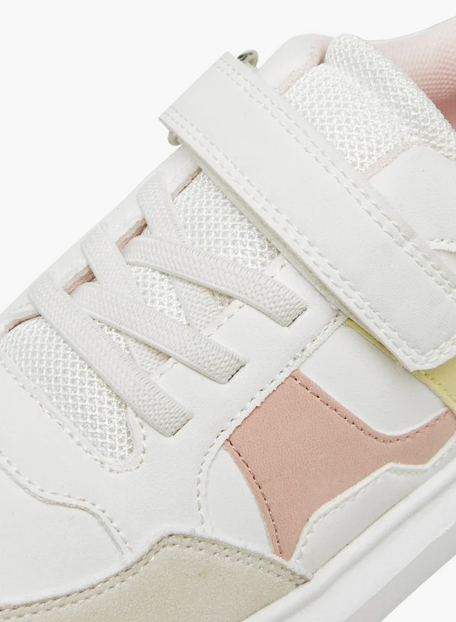 Little Missy Colourblock Sneakers with Hook and Loop Closure