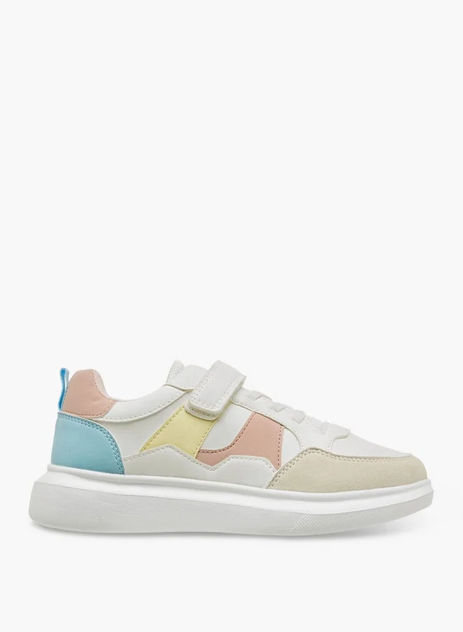 Little Missy Colourblock Sneakers with Hook and Loop Closure