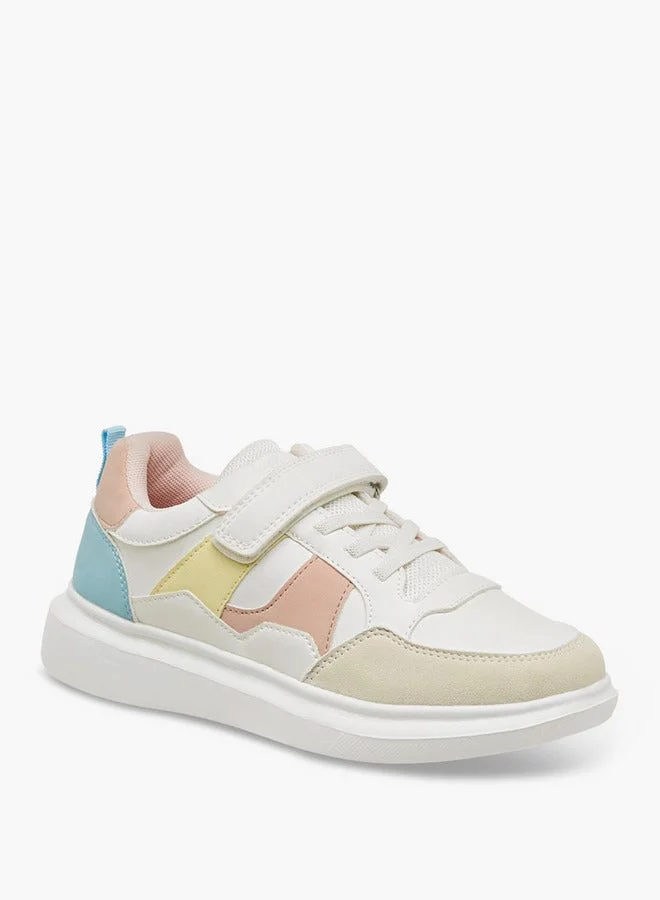 Little Missy Colourblock Sneakers with Hook and Loop Closure