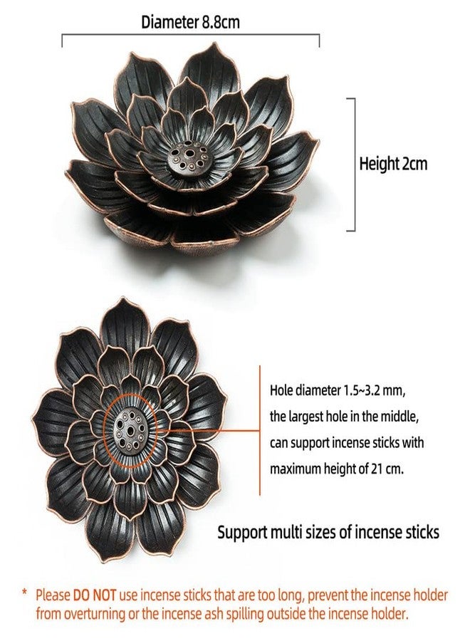 GARMOLY Incense Burner, Incense Holder for Sticks, Brass Lotus Incense Stick Holder and Detachable Ash Catcher - Image 2