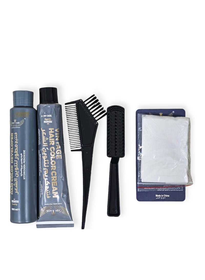 vintage Hair Color Cream 10 in 1 Natural Black V44 - Image 2