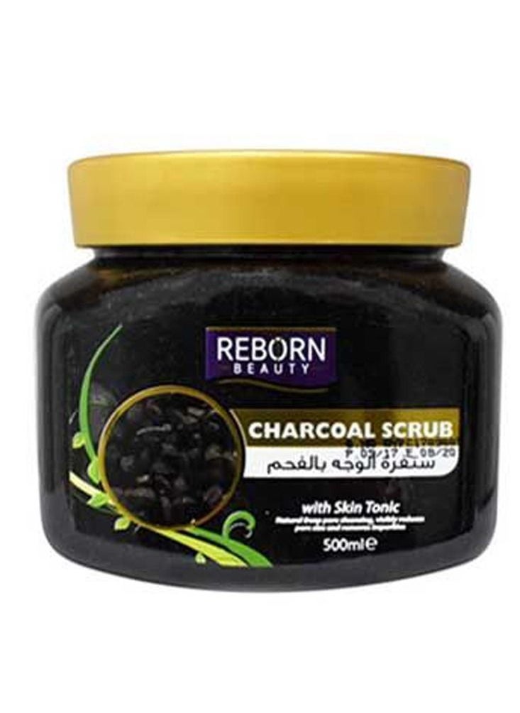 Reborn Beauty - Charcoal Scrub With Skin Tonic Black 500ml - Image 1