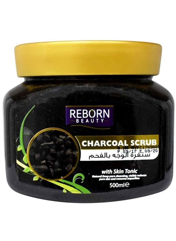 Reborn Beauty - Charcoal Scrub With Skin Tonic Black 500ml - Image 1