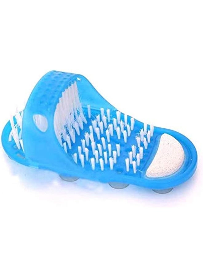 منظف القدمين إيزي فيت فرشاة فرك القدمين ومُدلك نظيف حمام دش نظيف زلاجات زرقاء علاج سبا - Image 1