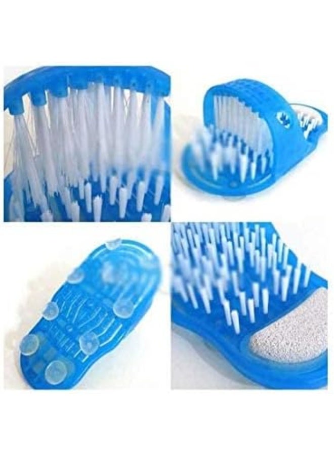 منظف القدمين إيزي فيت فرشاة فرك القدمين ومُدلك نظيف حمام دش نظيف زلاجات زرقاء علاج سبا - Image 4