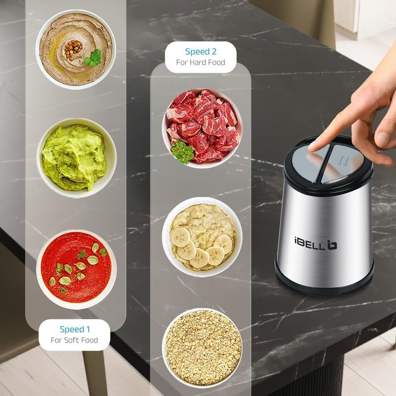 IBELL MT200SM Electric Chopper, 2-Yr Warranty, 2 Litre Stainless Steel Bowl, 700W, Multi Purpose for Cutting Slicing Meat, Vegetables, Nuts & Fruits (Silver) - Image 4