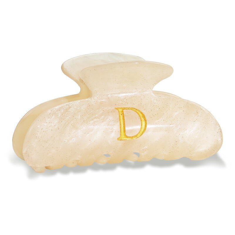 Fohufo Acrylic Letter Hair Clips for Women - Monogram Hair Claw Alphabet Large Hair Clip, Fashion Glitter Claw Clips Elegant And Durable Hair Accessory, Letter D - Image 1