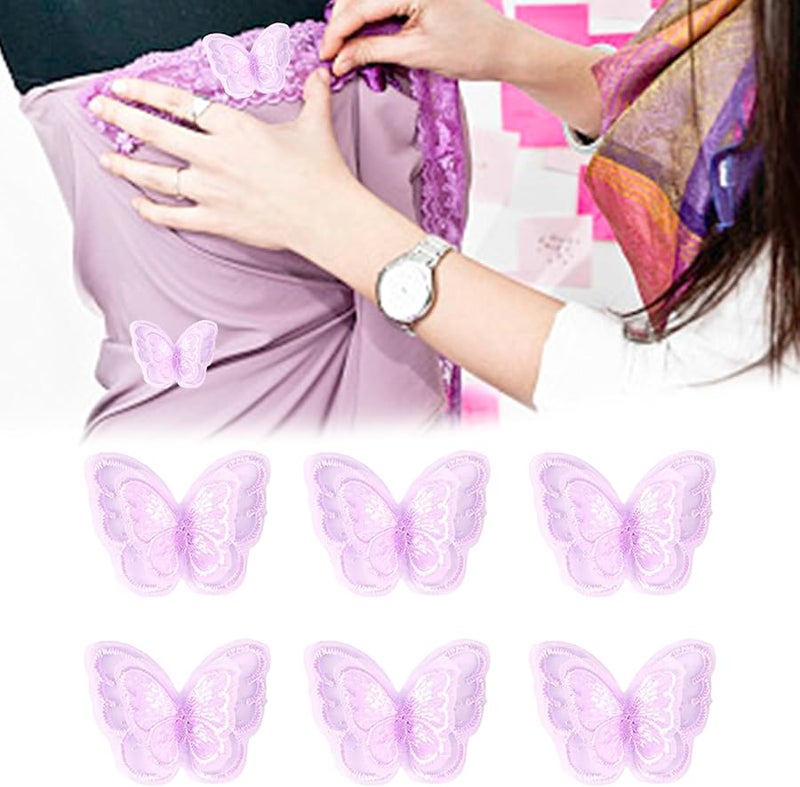 Green Butterfly Appliques 10 Pieces Double Layer Organza Sew On Patches for Crafts - Image 2