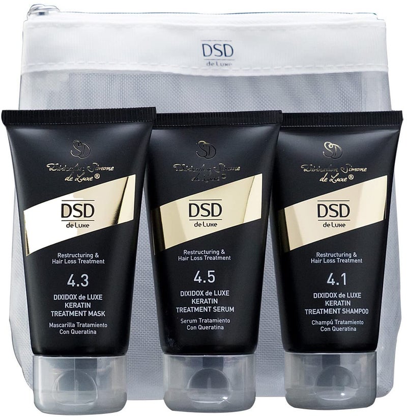 Divination Simone De Luxe TRAVEL SET DSD 43 Treatment Mask  45 Treatment Serum  41 Treatment Shampoo Kit of Products Black 3pcs
