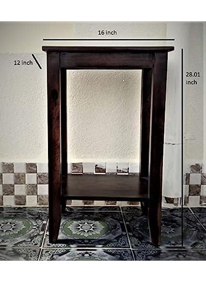 Umark - umark Tall Table Wooden Table Side Tabel Sheesham Wood Table Long Bar Table Natural Walnut - Image 1