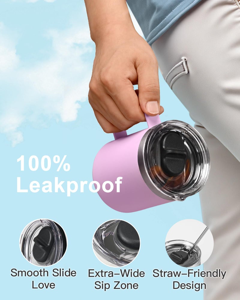 RAYMYLO Insulated Coffee Mug 12 oz, Double Wall Stainless Steel Coffee Mug with Lids, Leak-Proof & Detachable Slider Lid for Thorough Clean, Keeps Coffee Cold for 9 Hrs, Suitable for Camp Home Office - Image 3