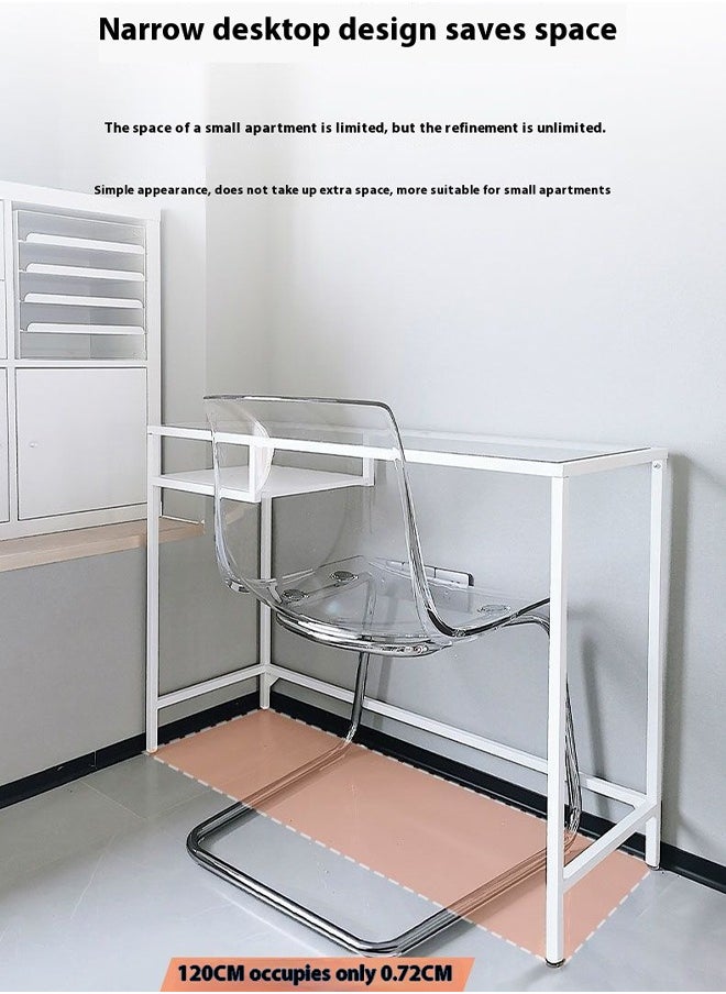 Sharpdo Nordic Style Vanity Desk, Simple Space-saving Glass Table, Ins Style Make-up Table for Apartment Bedroom 100*36*75 cm  - Image 1