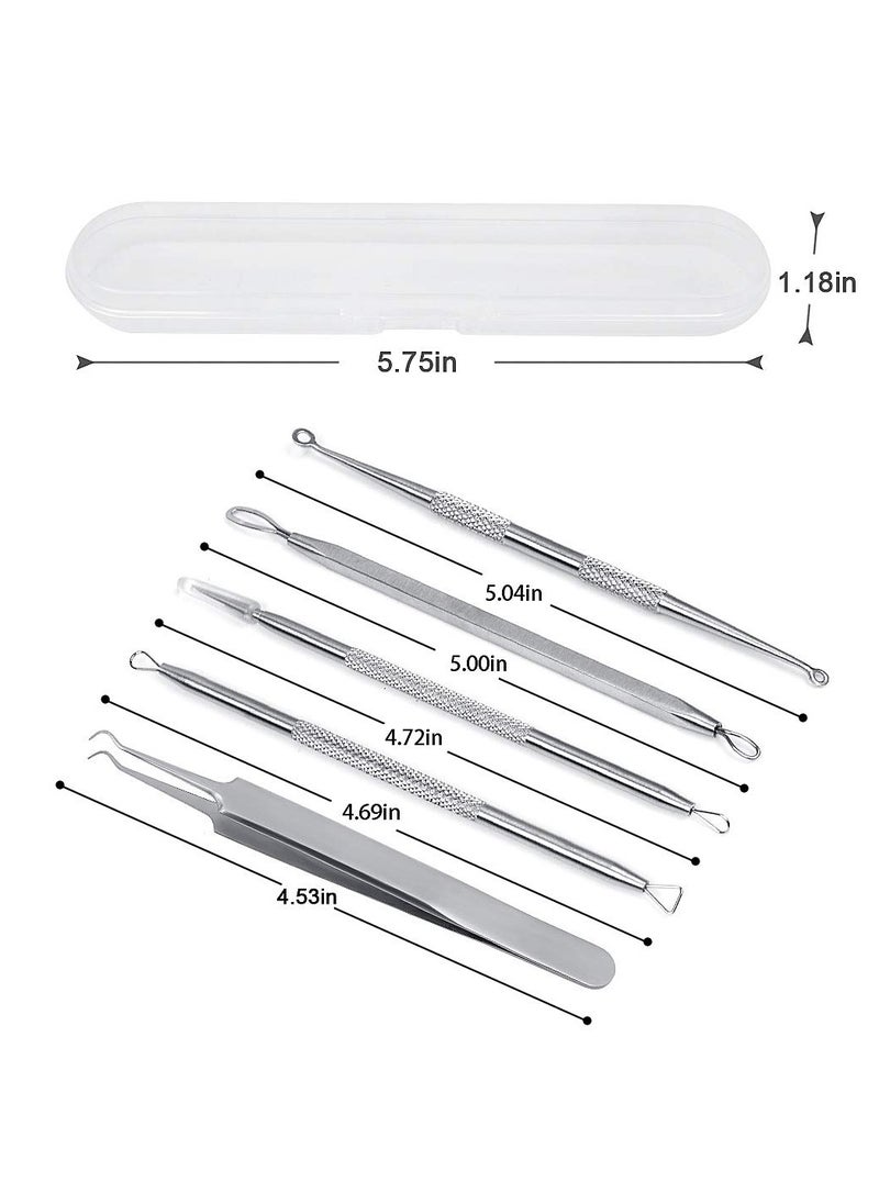 مجموعة ادوات ازالة الرؤوس السوداء مكونة من 5 قطع، اداة ازالة حب الشباب والبثور والبثور مع حافظة (فضي) - pzsku/Z19B083E7150CBD82A96BZ/45/_/1719883764/d7f467d6-d9ff-41eb-8386-5a2cf168a7f1