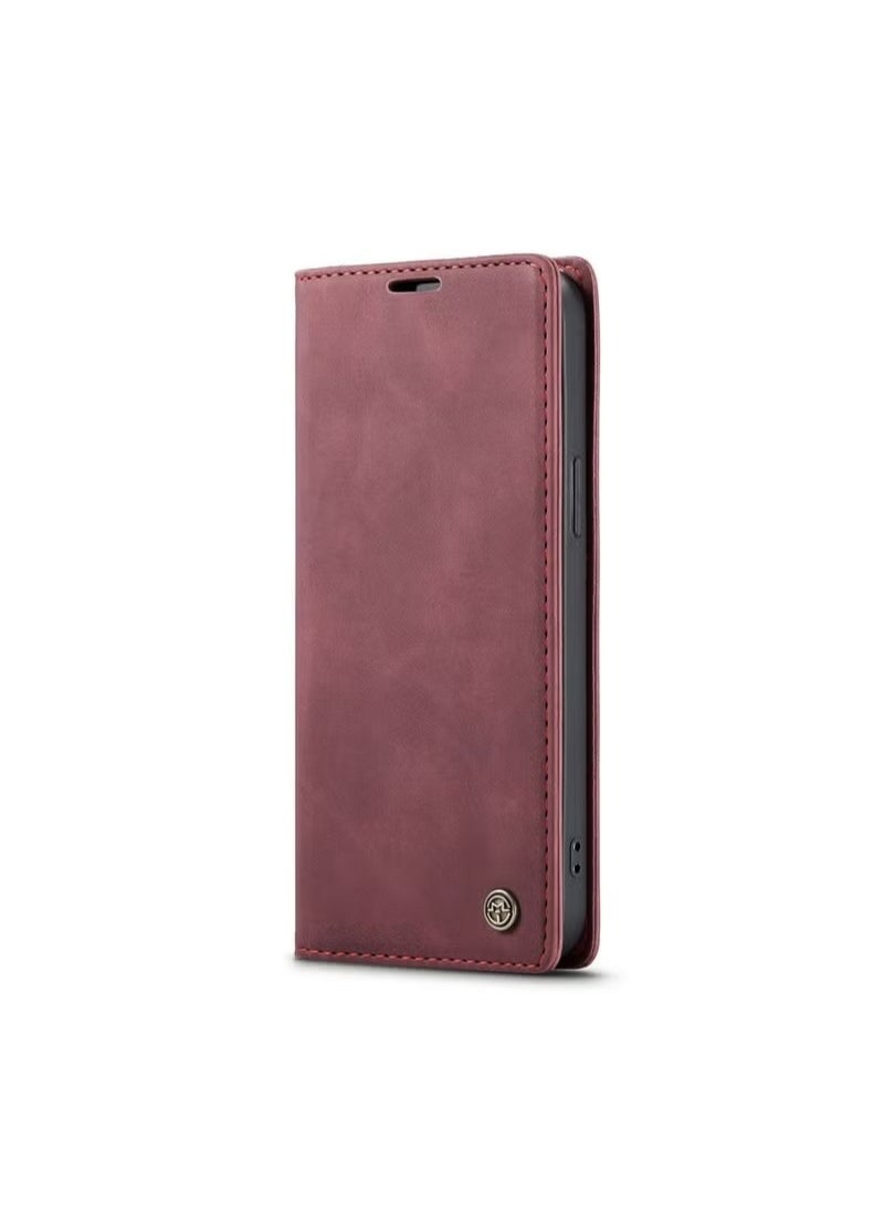 CaseMe iPhone 15 Pro Leather Case Wallet Flip Cover Card Slots Magnetic Closure Stand Phone Holder Function Fold Shockproof Protective Full Protection Anti-drop Anti-scratch Accessory For iphone 15 Pro  - Image 1