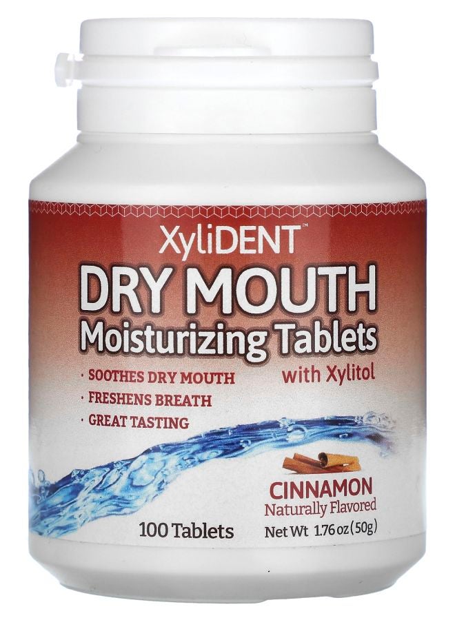 Dry Mouth Moisturizing Tablets with Xylitol  Cinnamon 100 Tablet