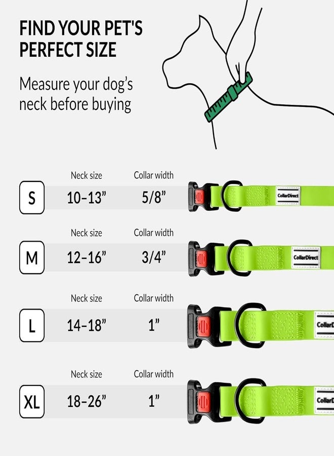 CollarDirect Waterproof Dog Collar - Silicone, Plastic Collar, Odor-Resistant, Easy to Clean, for Large, Medium, Small Dogs - Adjustable Collar with Breakaway Buckle (Neck Fit 14"-18", Lime Green) - Image 5