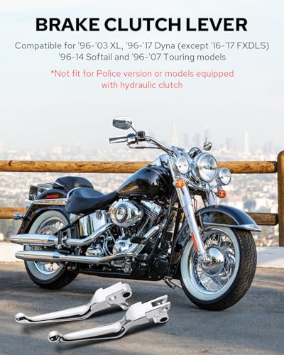 Amazicha Motorcycle Brake Clutch Lever Compatible with Harley 9603 XL 9617 Dyna Except 1617 FXDLS 9614 Softail and 9607 Touring Models Chrome - Image 3