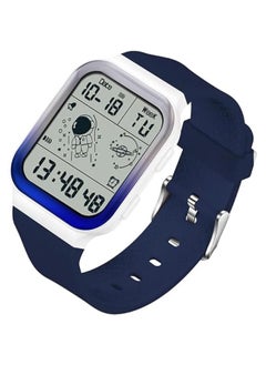 OCTOBER Digital Watch Rectangular Watches for Women Men White Unisex Square LED Electronic 5ATM Waterproof Wristwatch Sports Silicone Strap  - Image 1