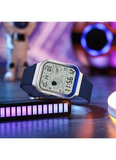 OCTOBER Digital Watch Rectangular Watches for Women Men White Unisex Square LED Electronic 5ATM Waterproof Wristwatch Sports Silicone Strap  - Image 2