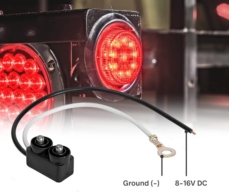 ONLINE LED STORE 8 PC 2" Round Clearance Light Side Marker - 4 Red and 4 Amber - Image 5