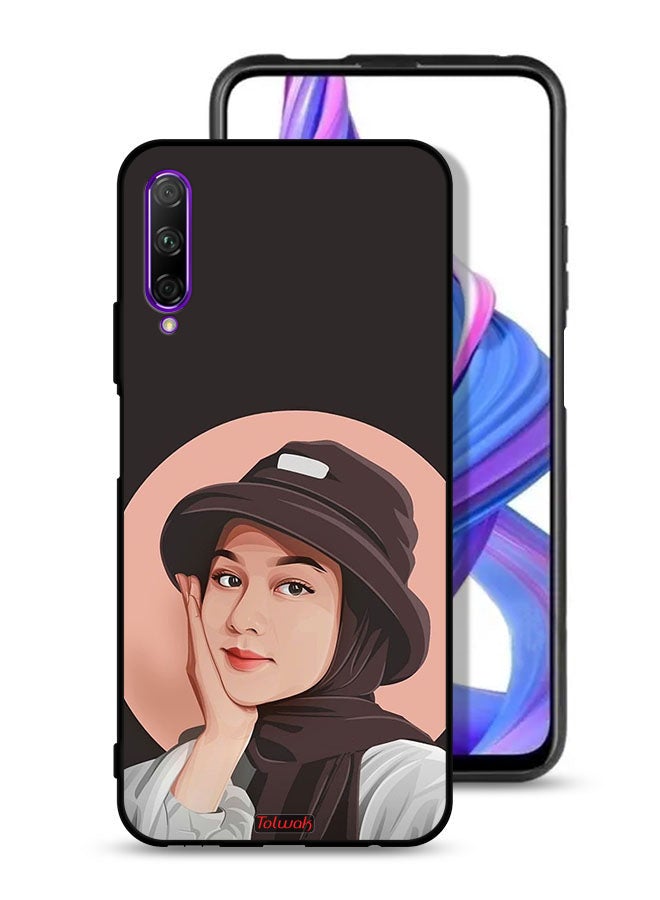 Tolwak Huawei Y9s Protective Case Cover Cute Hat Girl Paint Art - Image 1