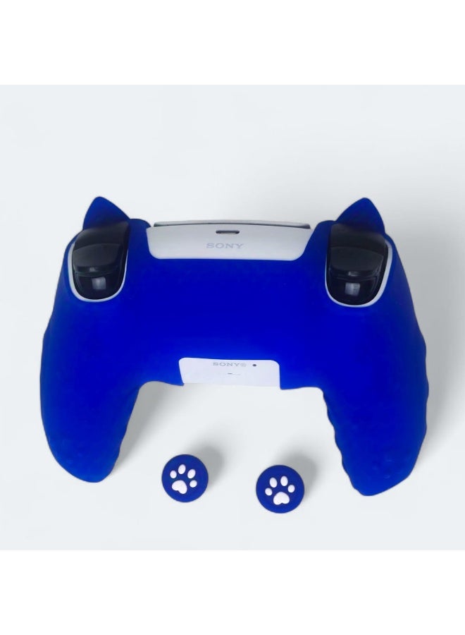 Silicone Protective Cover for PS5 Controller - Cute Cat Paw Design, Anti-Slip & Comfortable Grip Blue - Image 5
