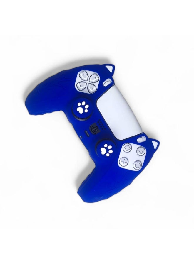 Silicone Protective Cover for PS5 Controller - Cute Cat Paw Design, Anti-Slip & Comfortable Grip Blue - Image 2
