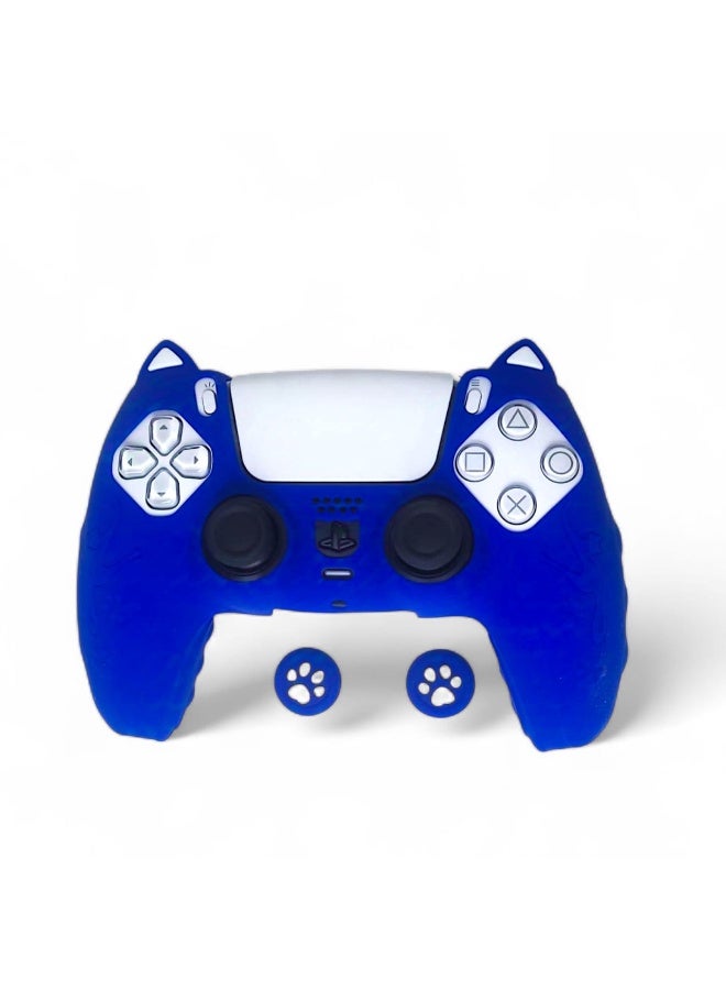 Silicone Protective Cover for PS5 Controller - Cute Cat Paw Design, Anti-Slip & Comfortable Grip Blue - Image 4