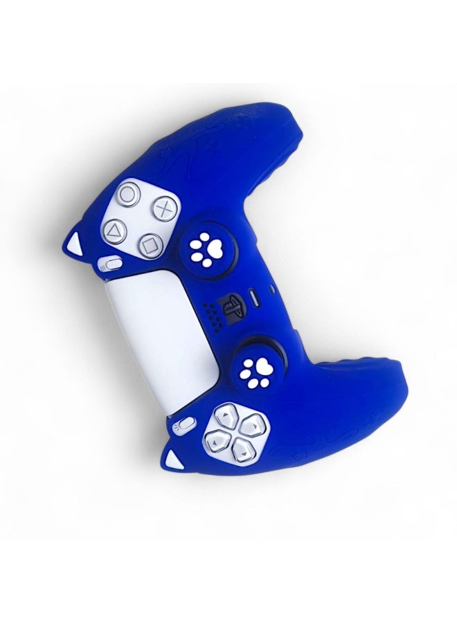 Silicone Protective Cover for PS5 Controller - Cute Cat Paw Design, Anti-Slip & Comfortable Grip Blue - Image 3