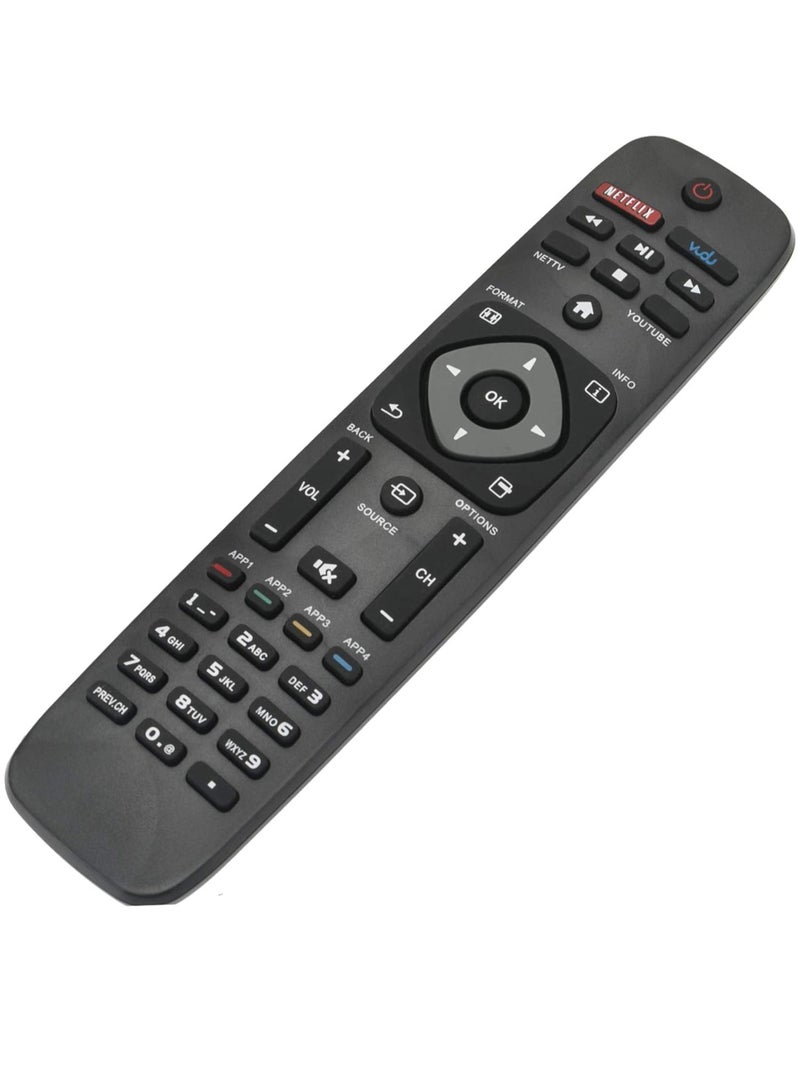 ELTRAZONE Replacement Remote Control Compatible with Philips LED LCD Smart TV HDTV Netflix YouTube 28PFL4609 29PFL4908 32PFL4609 39PFL2608 40PFL4609 43PFL4609 46PFL3608 49 4608 09 50PFL3 with battery - Image 3