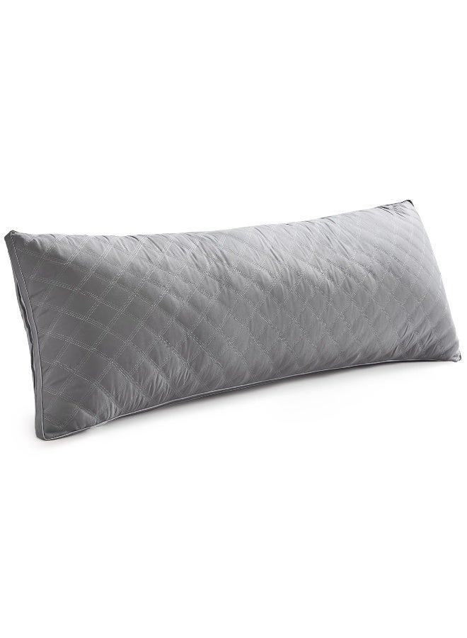 Leeden Body Pillow for Adults - Premium Grey Firm Fluffy Long Pillows - 21 x 54 Soft Plush Full Body Pillows - Adjustable Side Pillow for Sleeping - Image 1