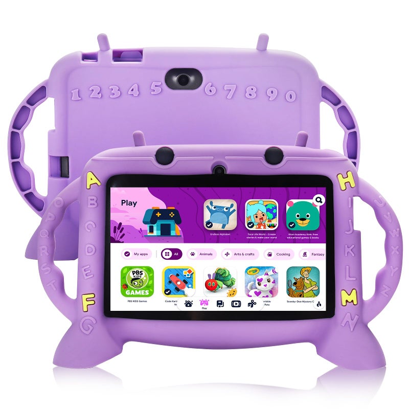 MengDash Kids Tablet 7 inch Tablet for Kids 210 Educational Learning Toddler Tablet Android 11 3GB RAM32GB ROM Storage Google Play YouTube Baby Girl boy PresentPurple - Image 2