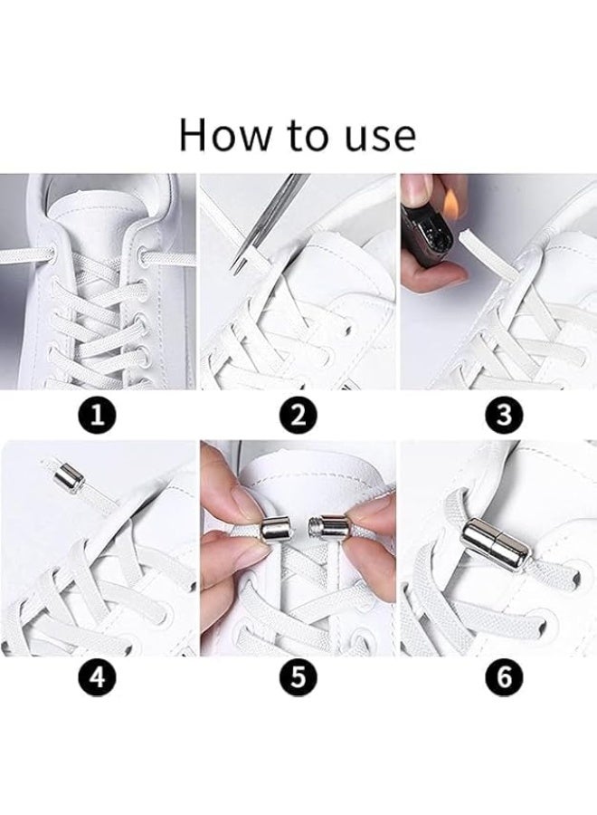 A set of no-tie elastic shoelaces, quick-release elastic laces, stretch shoelaces suitable for trainers with a lace-up closure, no-tie stretch laces suitable for most types of shoes, pair - Image 5