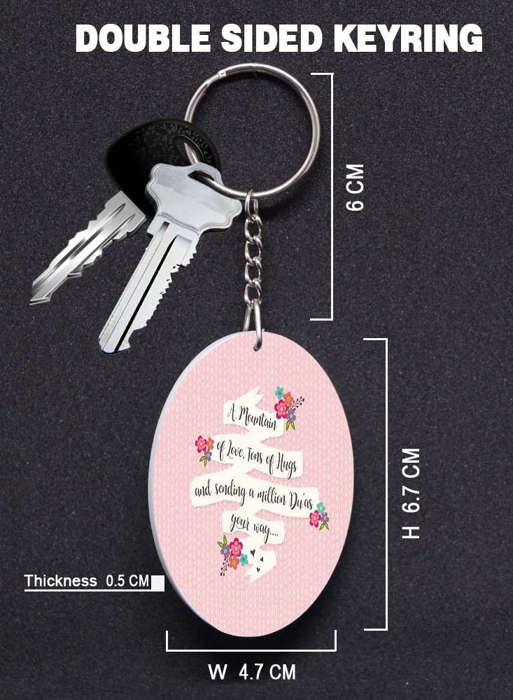 Service Zone Acrylic Keychain Small Gift To Love One Oval Shape With Double Side Print A Mountain Of Love Tors Of Hugs 