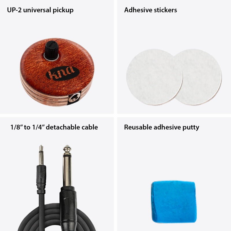 KNA UP-2 Universal Stick-On Piezo Pickup â€“ Natural Acoustic Tone for Guitar, Uke, Drums, Percussion, Volume Control, No-Battery, No-Mod Installation, Compatible with Nearly All Acoustic Instruments - Image 4