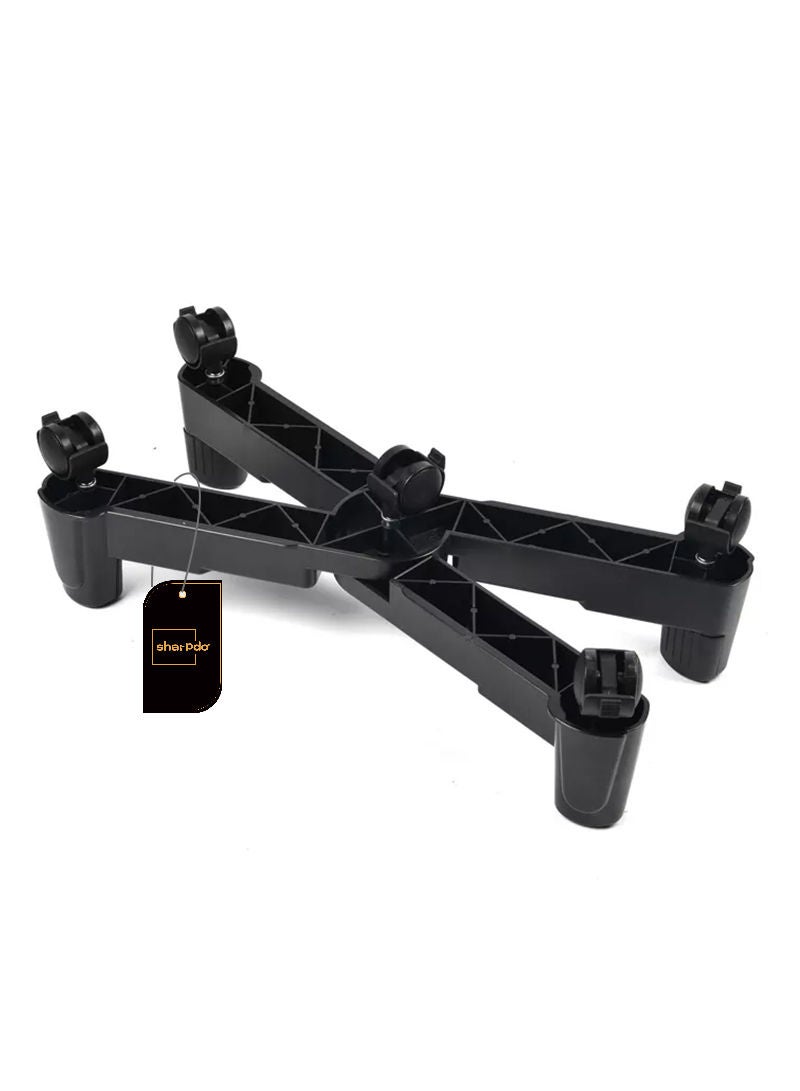 Sharpdo Computer Tower Stand, CPU Holder Desktop Stand Desktop ATX-Case Mobile Cart Holder Adjustable Width with 4 Caster Wheels, Fits Most Computer Cases Under Desk, Black - Image 4