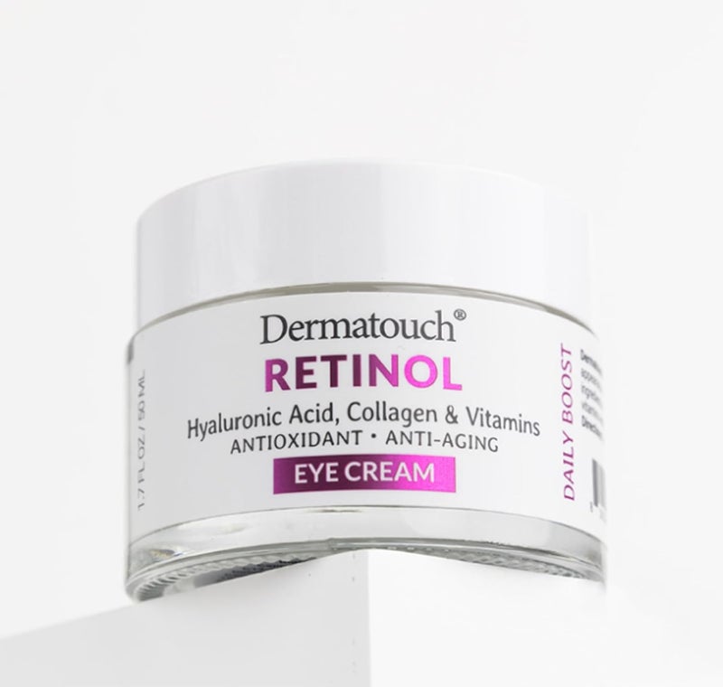 DERMATOUCH Retinol Eye Cream 175 oz Hyaluronic Acid Peptides Vitamins Made in America - Image 1