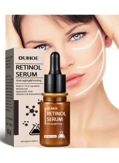 Anti Aging & Firming Retinol Serum, Vitamin E & Antioxidants Hyaluronic Acid Anti-Aging Serum, Reduces Wrinkles, Fine Lines, Age Spots, Sun Spots, Anti Wrinkle Facial Serum 30ml